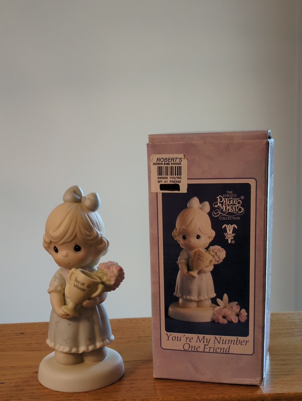 Precious Moments 'You're My Number One Friend' Girl Figurine in Cream and Pink